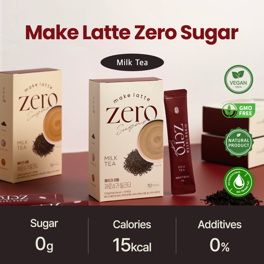 Milk Tea Powder Stick Korean sweet tea, Zero sugar (0.423 oz X 10 Sticks)