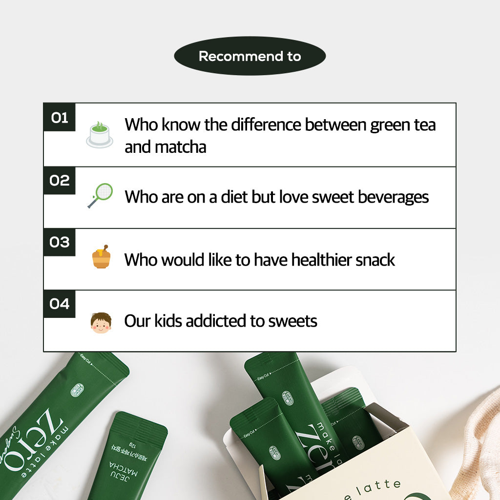 Matcha Powder for Latter Zero Sugar Easy 10 Sticks