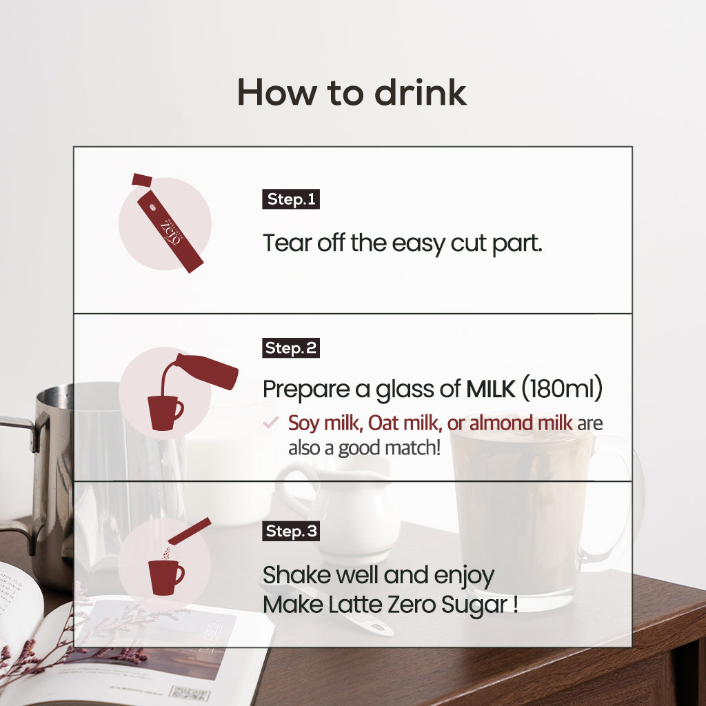 Milk Tea Powder Stick Korean sweet tea, Zero sugar (0.423 oz X 10 Sticks)