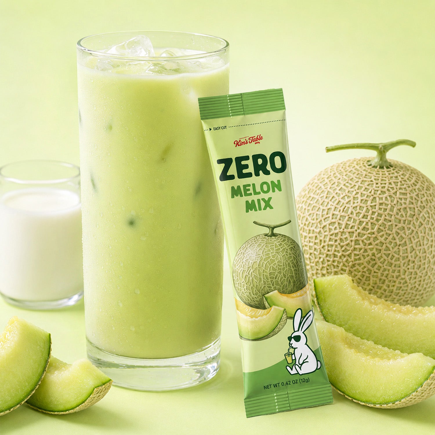 Kim’s Table Korean Melon Flavored Mix Zero Sugar, Sweet & Creamy, 12g x 10 sticks, 4.23 OZ